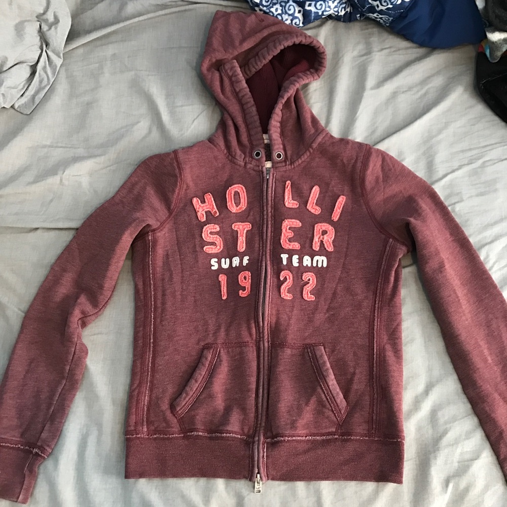 Hollister zip up hooded sweatshirt